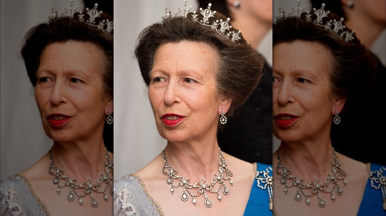 Princess Anne, in her Festoon necklace