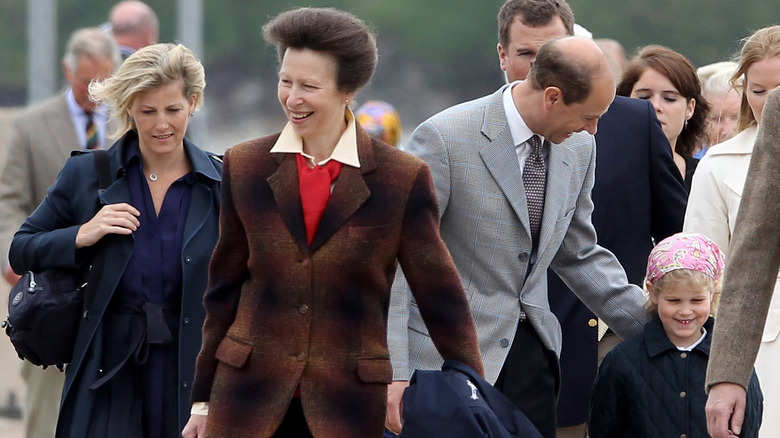 Princess Anne, leaving for birthday cruise