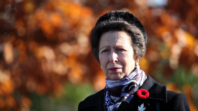 Princess Anne standing outside