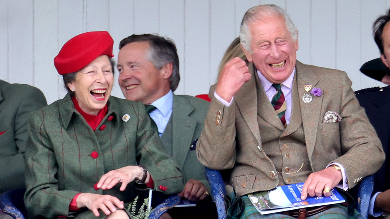 Princess Anne and King Charles share a laugh