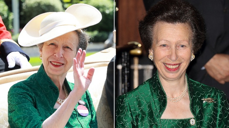 Princess anne green dress split 