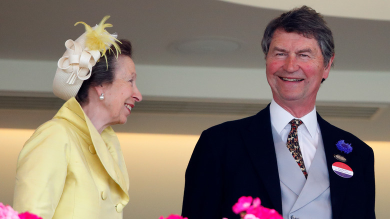 Princess Anne attending an event with Vice Admiral Sir Timothy Laurence,