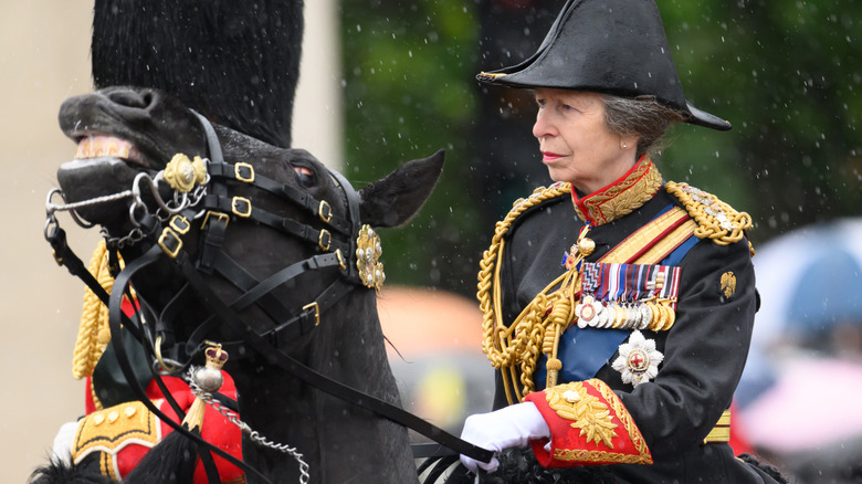 Princess Anne riding Trooping the Colour 2024