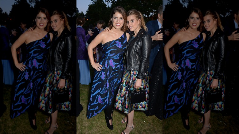 Princess Beatrice and Princess Eugenie posing