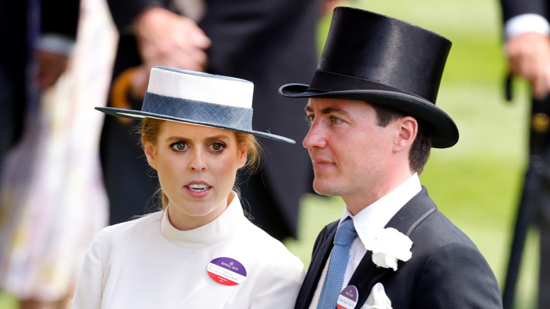 Princess Beatrice and Edoardo Mapelli Mozzi in top hats