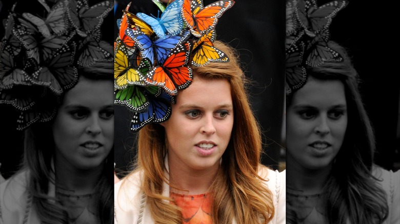 Princess Beatrice in a butterfly hat 