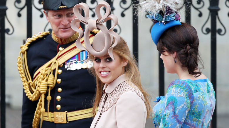 Princess Beatrice's pretzel hat at Prince William's wedding