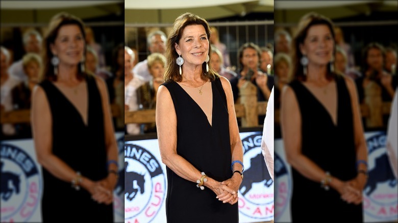 Princess Caroline in black dress