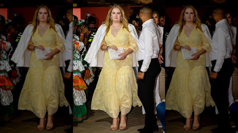 Princess Catharina-Amalia poses in dress