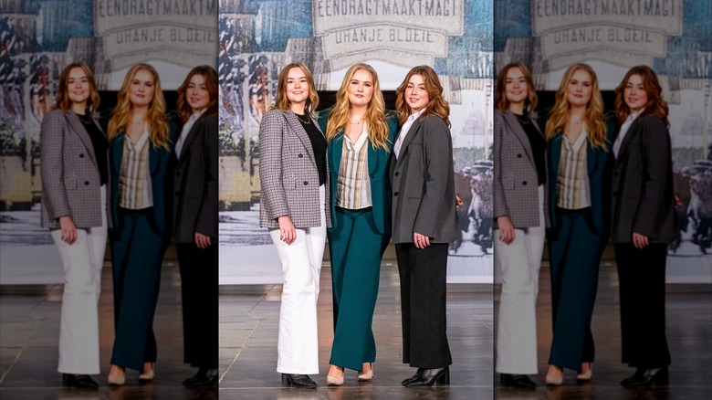 Princess Catharina-Amalia smiles with sisters