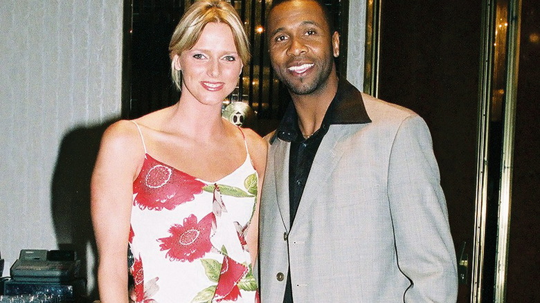 Princess Charlene and Lucas Radebe smiling