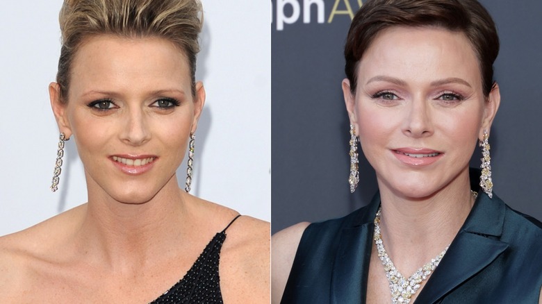 Princess Charlene then versus now