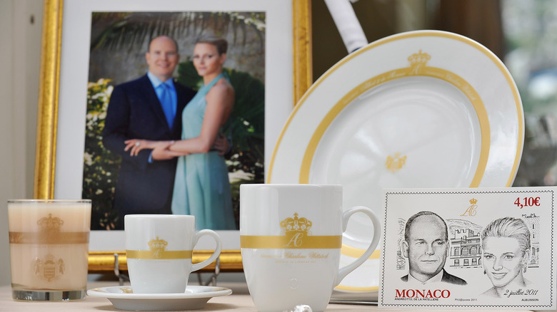 Souvenirs of Prince Albert and Charlene's engagement