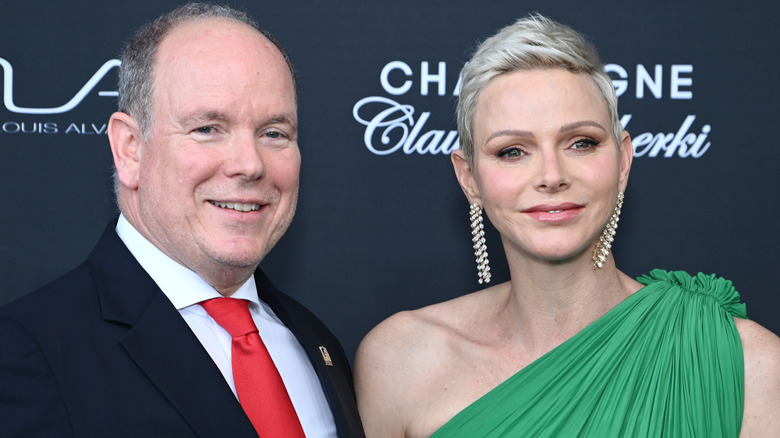 Prince Albert and Princess Charlene smiling 