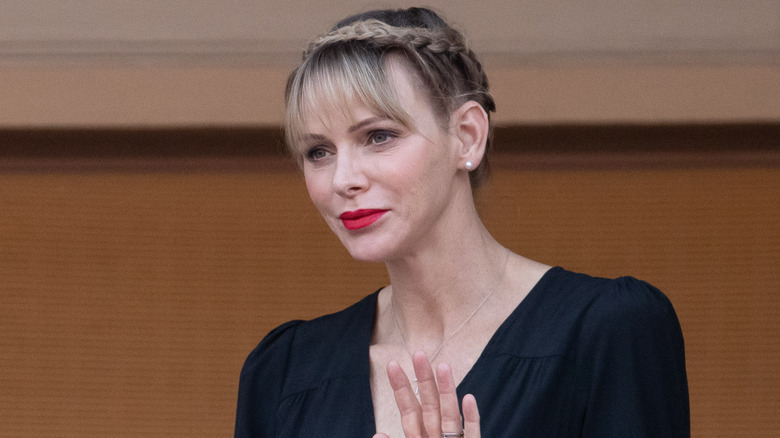 Princess Charlene of Monaco waving