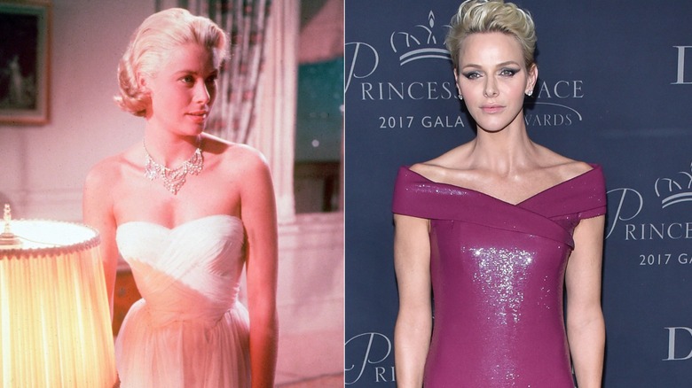 Split image of Grace Kelly and Princess Charlene