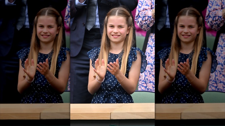 Princess Charlotte is spotted clapping