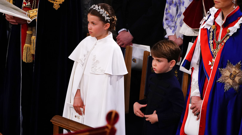 Prince Louis and Princess Charlotte at King Charles' coronation