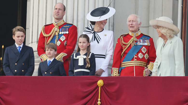 The royal family on the Buckingham Palace Balcony at Trooping the Color 2024