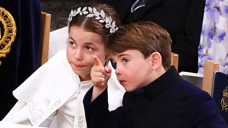 Prince Louis and Princess Charlotte at coronation