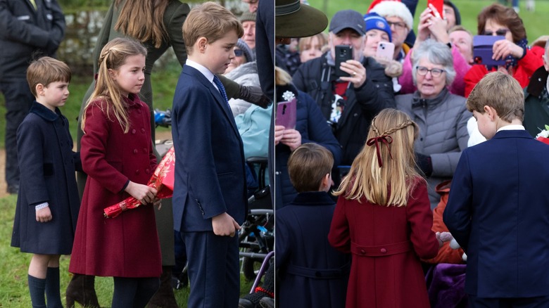 The Wales children greeting crowds at Christmas 