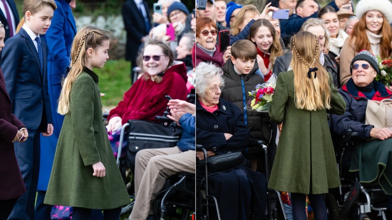 Princess Charlotte greeting crowds at Christmas