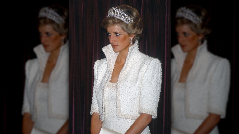 Princess Diana wearing white