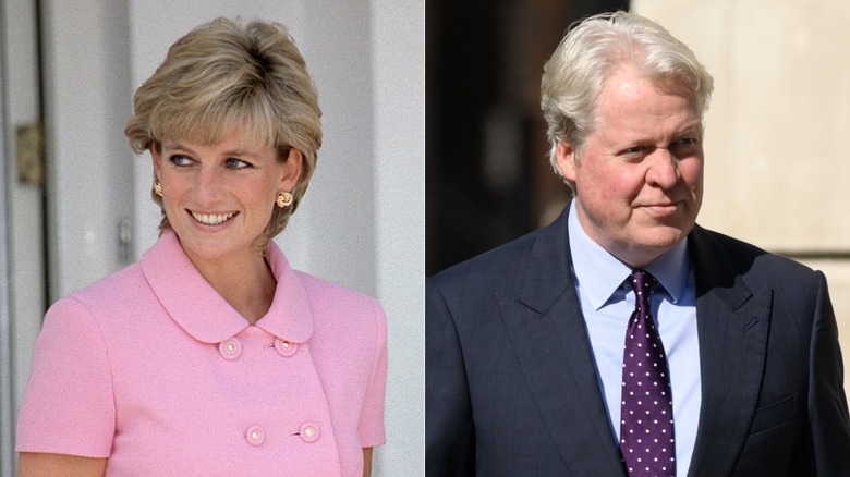 Princess Diana smiling & Charles Spencer smiling