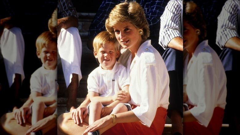 Prince Harry on Princess Diana's lap