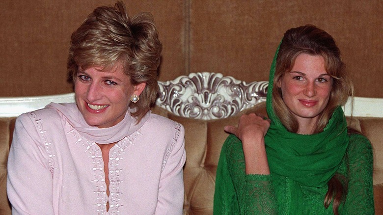 Princess Diana and Jemima Khan smiling together