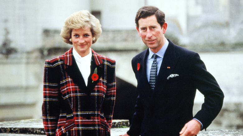 Princess Diana & Prince Charles standing together and smiling