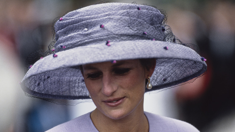 Princess Diana in pearl earrings