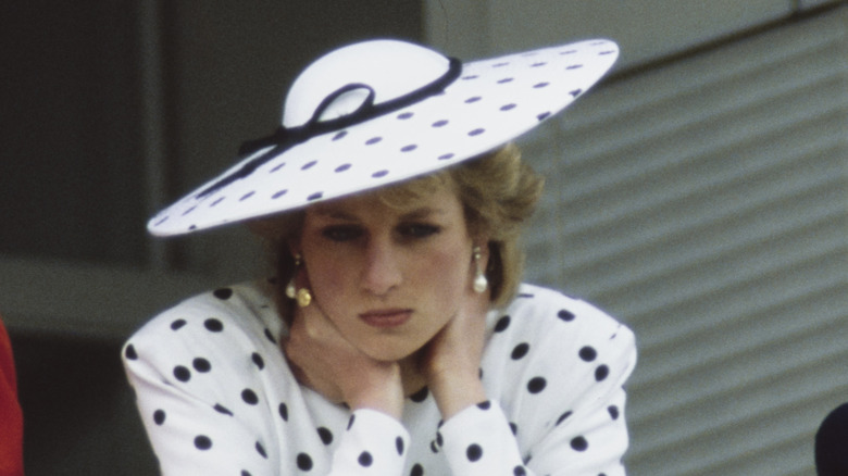 Princess Diana watching horse race