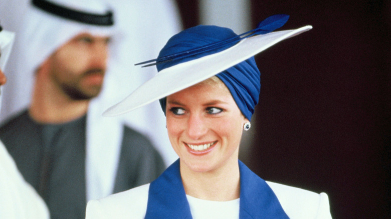 Princess Diana in blue turban