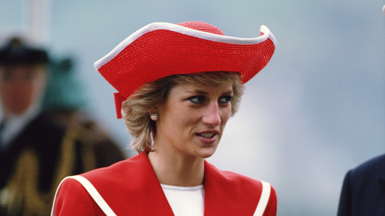 Princess Diana in red 