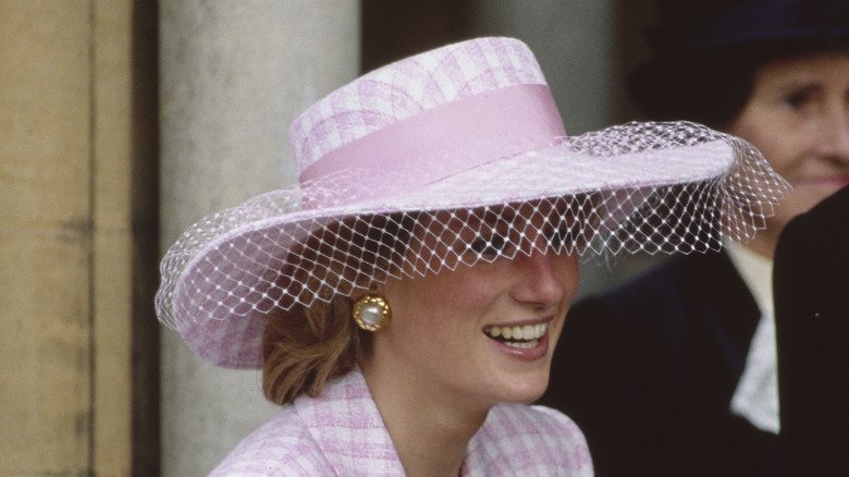 Princess Diana in pearl earrings