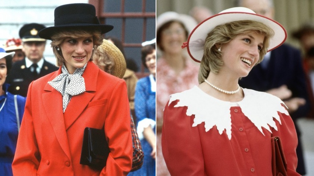 Princess Diana wearing her iconic red outfits