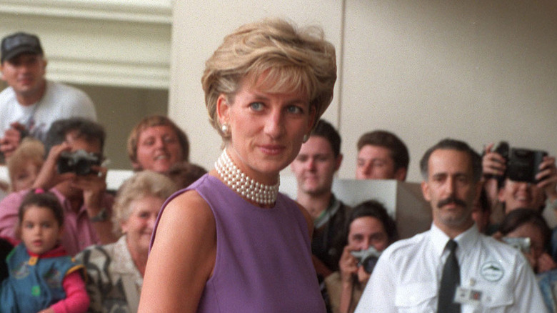 Diana in purple dress in 1996 