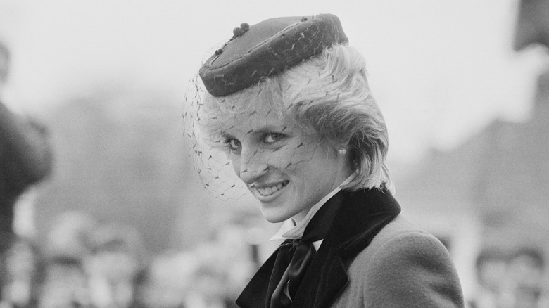 Diana smiling under a veil, 1983 