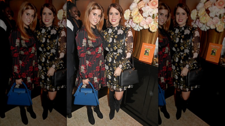 Princess Beatrice and Princess Eugenie in floral dresses