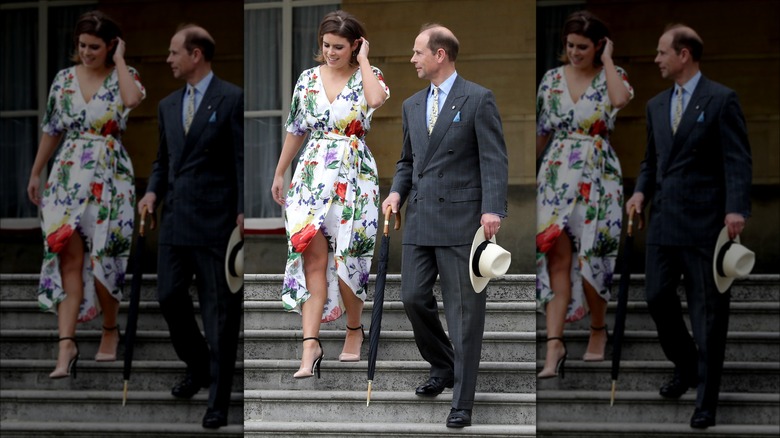 Princess Eugenie wearing a floral dress