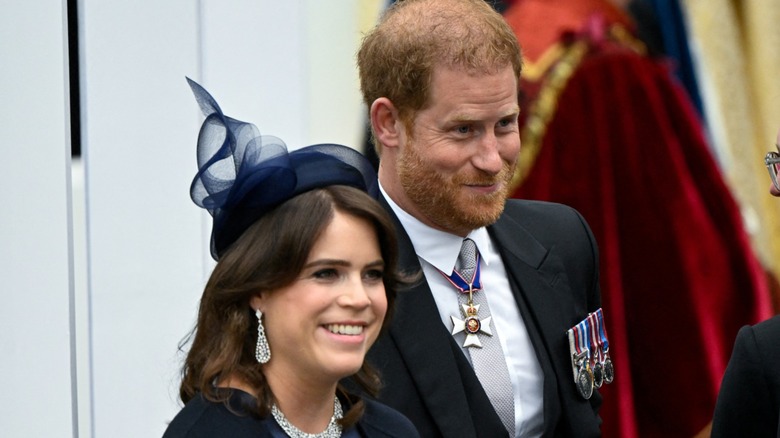 Princess Eugenie Prince Harry smiling