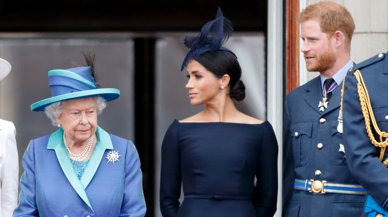 Queen Elizabeth Prince Harry Meghan Markle balcony Buckingham Palace