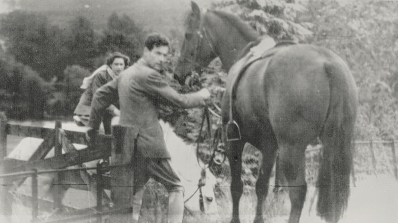 Princess Margaret and Peter Townsend with horses