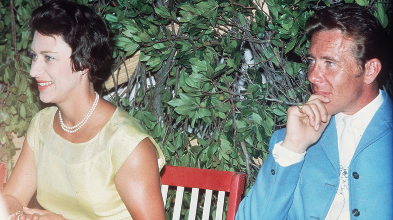 Princess Margaret sitting with Antony Armstrong-Jones