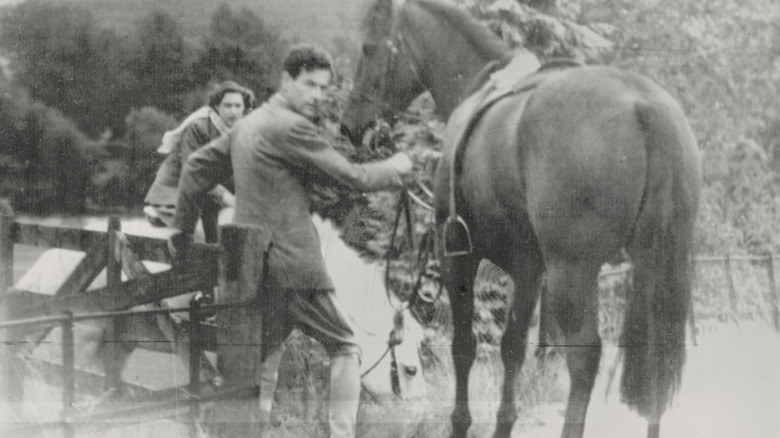 Princess Margaret and Peter Townsend with horses