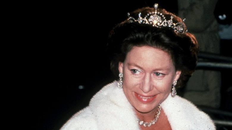 Princess Margaret wearing tiara smiling 