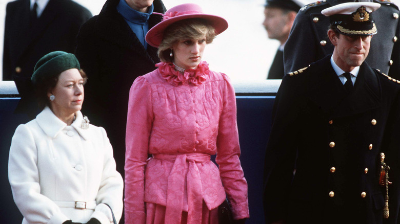 Princess Margaret with Diana and Charles