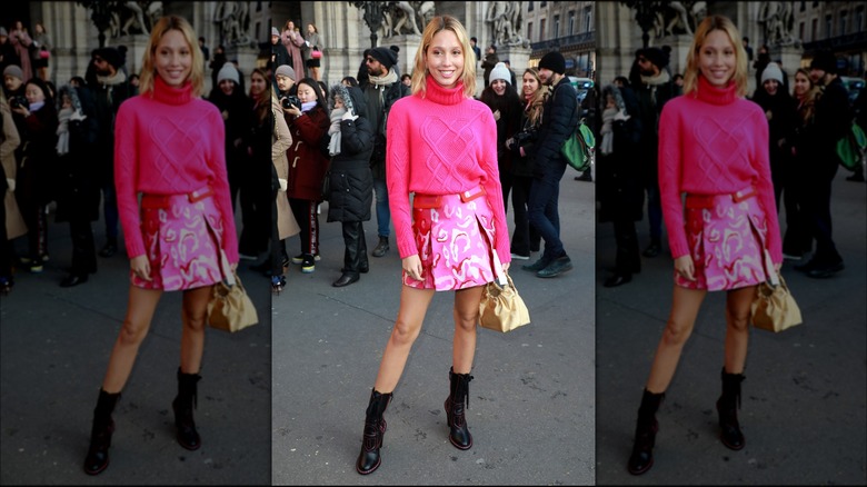 Princess Olympia of Greece smiles on a street