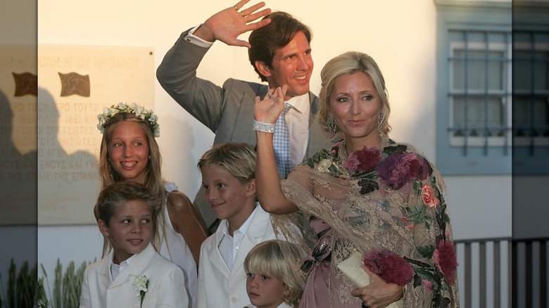 Princess Olympia of Greece smiles with her family 